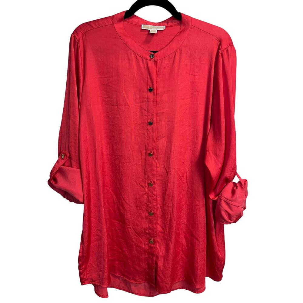Michael Kors Red Button Blouse XL